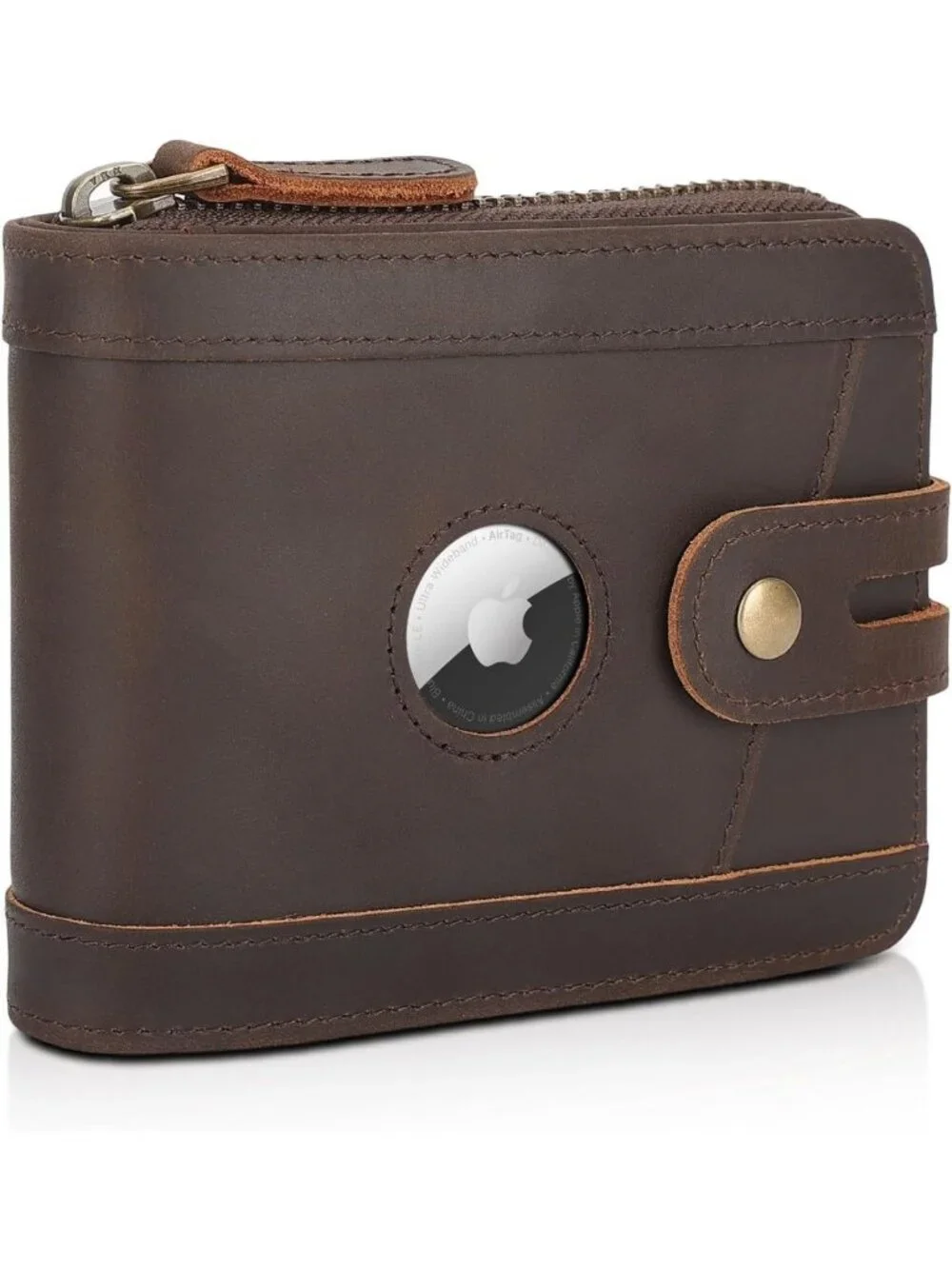 Full Grain Leather Bifold Wallet for Men | RFID Blocking, AirTag Slot & Coin